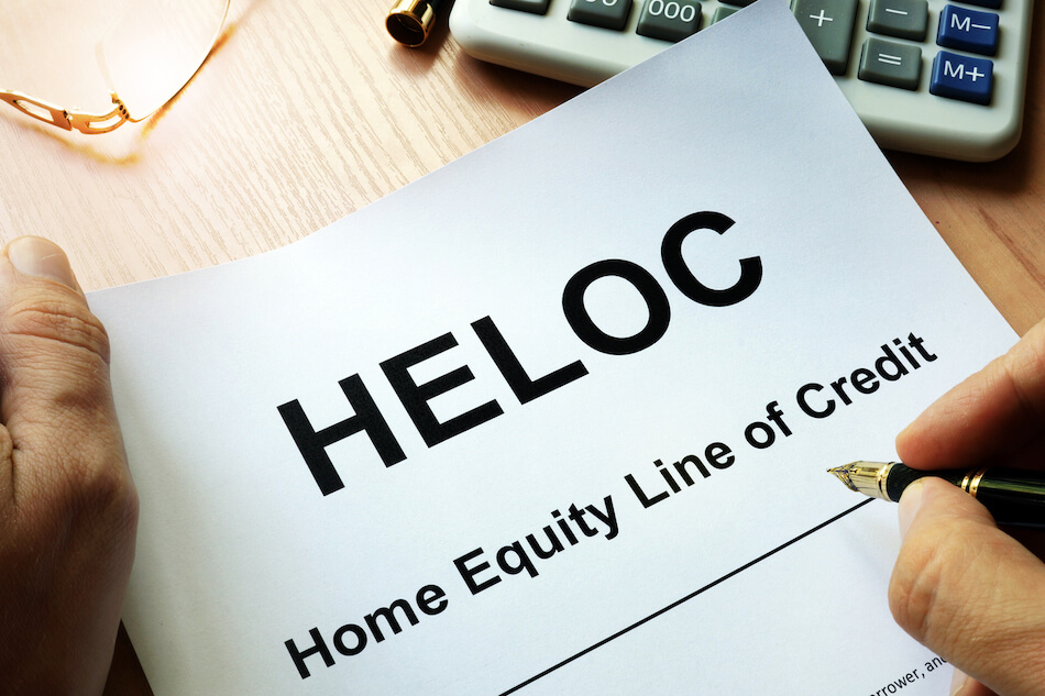 HELOC or home equity line of credit contract